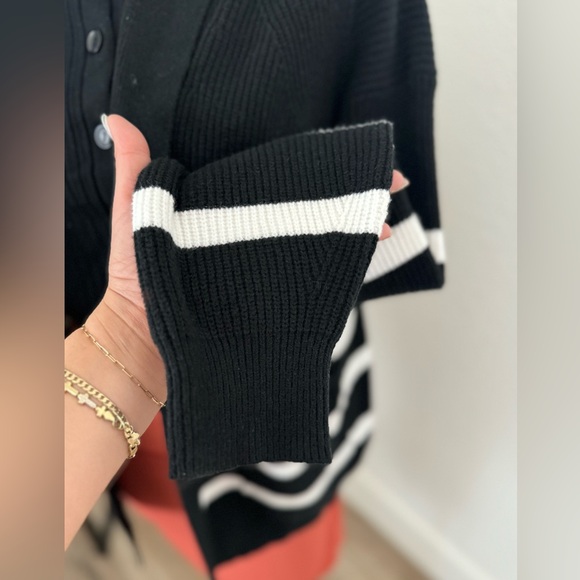 NWT Women's Open Layering Cardigan Black/Cream - Picture 7 of 8